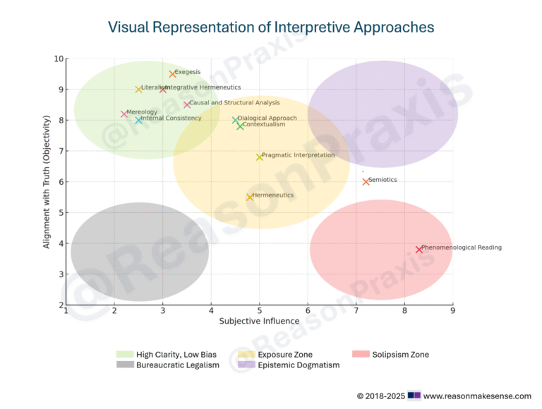 summary that visualises each approach’s alignment with objective truth (vertical axis) and its susceptibility to subjective influence (horizontal axis). www.reasonmakesense.com Twitter: @ReasonPraxis